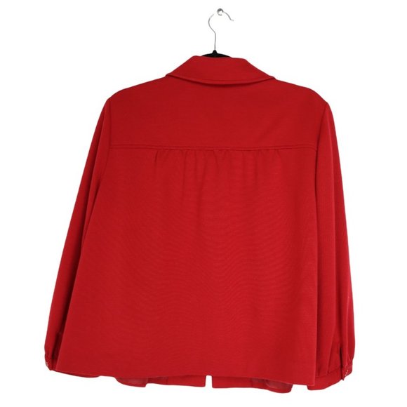 Sandro Sportswear Women's Size L Front Big Buttons Jacket Long Sleeves Red Light - Picture 3 of 7